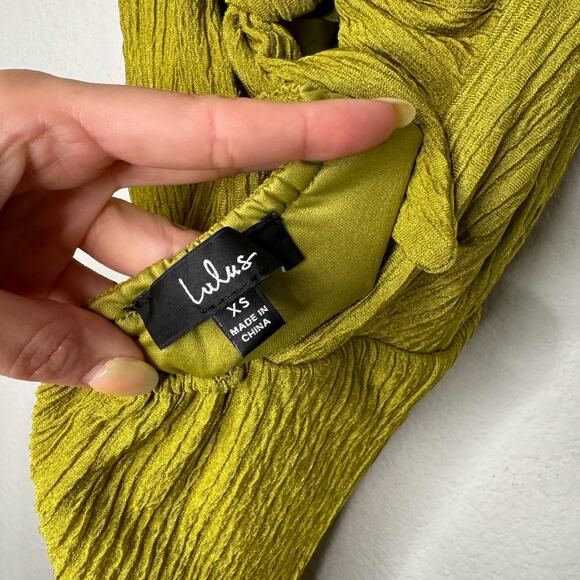 Lulus Green Faux Wrap Midi Dress - Picture 7 of 10